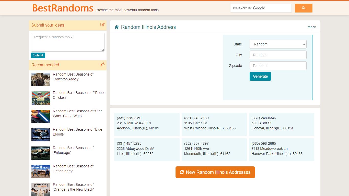 Random Illinois Address | Best Random Tools